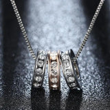 (10 pcs/lot) 3 Hoop Necklace Crystal necklaces & pendants