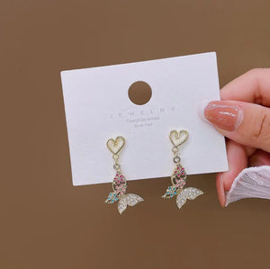 Colorful Butterfly Earrings - Set of 10, Ear Clip for Women