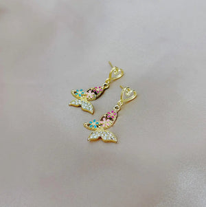 Colorful Butterfly Earrings - Set of 10, Ear Clip for Women