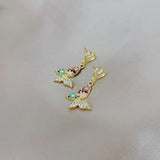 Colorful Butterfly Earrings - Set of 10, Ear Clip for Women