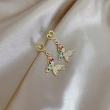 Colorful Butterfly Earrings - Set of 10, Ear Clip for Women
