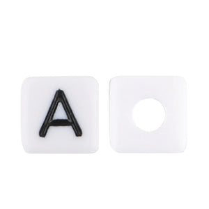 10MM Acrylic Letter Beads Cube Alphabet Jewelry Making DIY