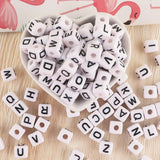 10MM Acrylic Letter Beads Cube Alphabet Jewelry Making DIY