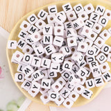 10MM Acrylic Letter Beads Cube Alphabet Jewelry Making DIY
