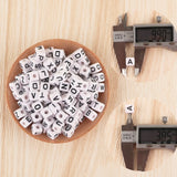 10MM Acrylic Letter Beads Cube Alphabet Jewelry Making DIY
