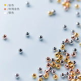 925 Silver Smooth Round Beads Jewelry DIY Necklace Bracelet Accessories