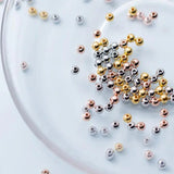 925 Silver Smooth Round Beads Jewelry DIY Necklace Bracelet Accessories