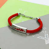 925 Silver Bracelet ECG Chain Link Personalized Women Jewelry