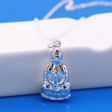 925 Silver Buddha Pendant Necklace for Men Women