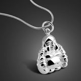 925 Silver Buddha Pendant Necklace for Men Women