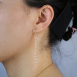 925 Silver Delicate Cz Tassel Dangling Earring