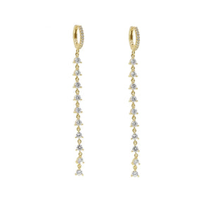 925 Silver Delicate Cz Tassel Dangling Earring