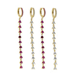 925 Silver Delicate Cz Tassel Dangling Earring