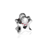 925 Sterling Silver Gingerbread Man Charm Bead for Jewelry Making