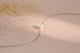 Delicate Women Pearl Heart Pendant Silver Necklace