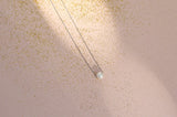 Delicate Women Pearl Heart Pendant Silver Necklace
