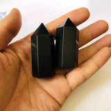Natural Shungite Tower Point, Energy Healing Stone
