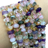 Natural Amethysts Citrines Prehnite Mix Faceted Stone Beads 6-11MM