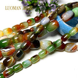Natural Peacock Agate Stone Beads for Jewelry Making DIY Bracelet Necklace 15''