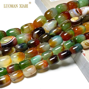 Natural Peacock Agate Stone Beads for Jewelry Making DIY Bracelet Necklace 15''