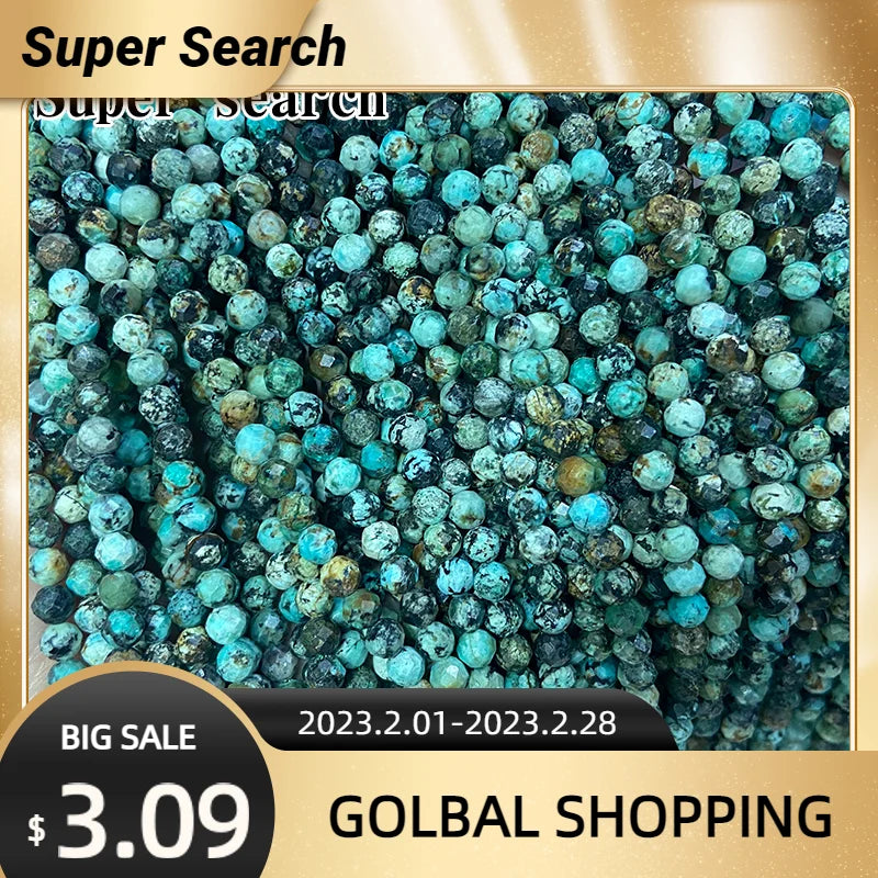 Natural African Turquoise Round Beads 2MM 3MM 4MM