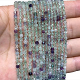 Natural Fluorite Faceted Round Beads 2MM 3MM 4MM