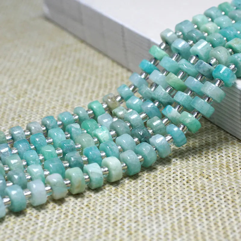 100% Natural Amazonite Rondelle Spacer Beads 4*6mm