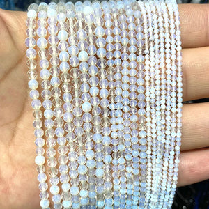 Natural Opal Faceted Round Beads 2-4MM