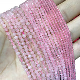 100% Natural Rose Quartz Pink Round Beads 2MM-4MM