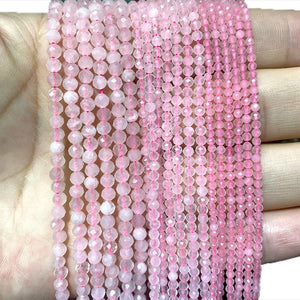 100% Natural Rose Quartz Pink Round Beads 2MM-4MM
