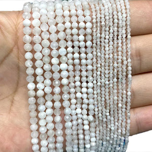 Natural Moonstone Faceted Round Beads 2MM 3MM 4MM