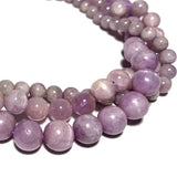 100% Natural Kunzite Purple Round Gem Stone Beads For Jewelry Making DIY