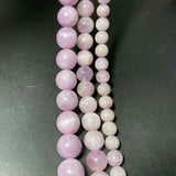100% Natural Kunzite Purple Round Gem Stone Beads For Jewelry Making DIY