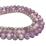 100% Natural Kunzite Purple Round Gem Stone Beads For Jewelry Making DIY