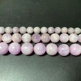 100% Natural Kunzite Purple Round Gem Stone Beads For Jewelry Making DIY