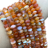 Natural Orange Lace Agates Wheel Faceted Stone Beads 6-11MM
