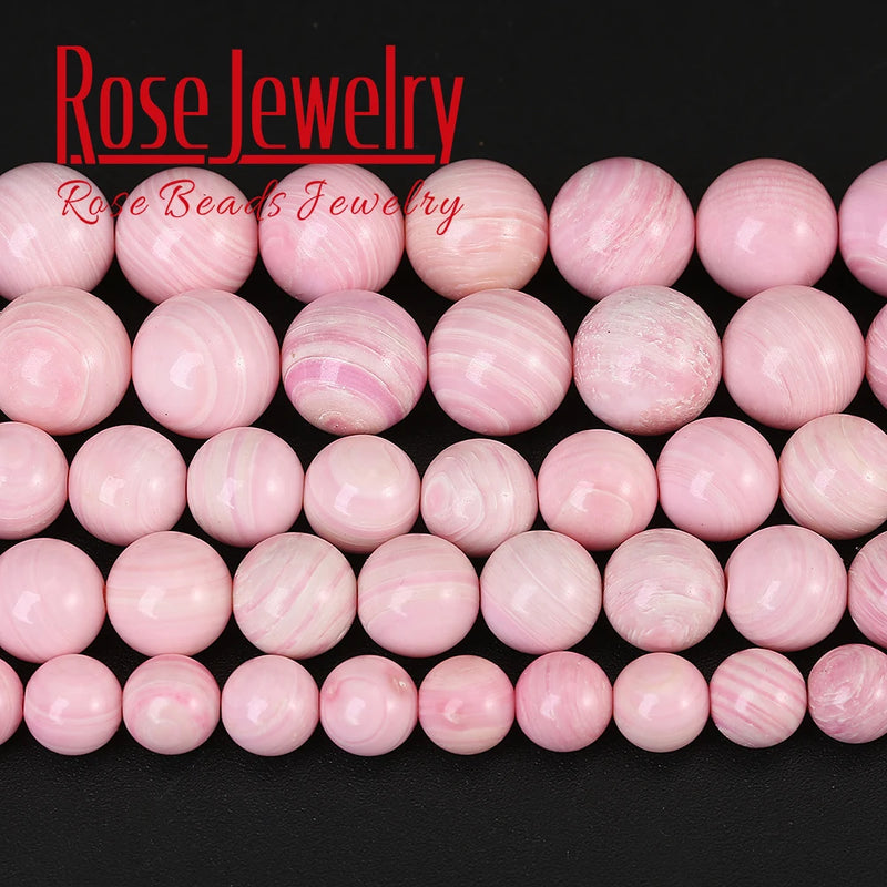 Natural Pink Deep Sea Shell Beads for Jewelry Making 6/8/10/12mm Strand 15''