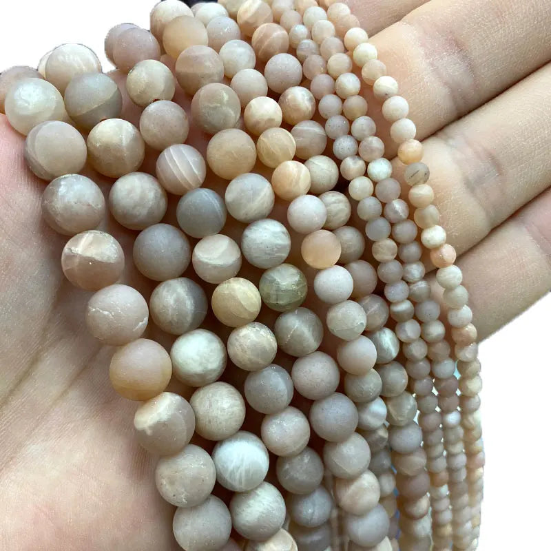 Natural Sunstone Matte Round Spacer Beads 4/6/8/10MM