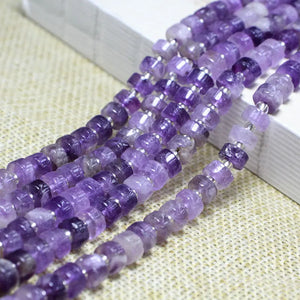 100% Natural Stone Purple Amethyst Rondelle Spacer Beads for Jewelry Making