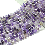 100% Natural Stone Purple Amethyst Rondelle Spacer Beads for Jewelry Making