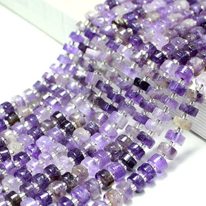 100% Natural Stone Purple Amethyst Rondelle Spacer Beads for Jewelry Making