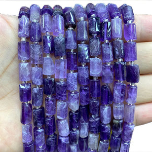 Natural Stone Purple Amethyst Faceted Spacer Beads 15''