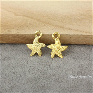 100 PCS Vintage Charms Five-pointed star Pendant Gold-color DIY Jewelry Making