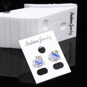 100 Pcs Plastic Earring Display Card Stud Organizer 4*3cm