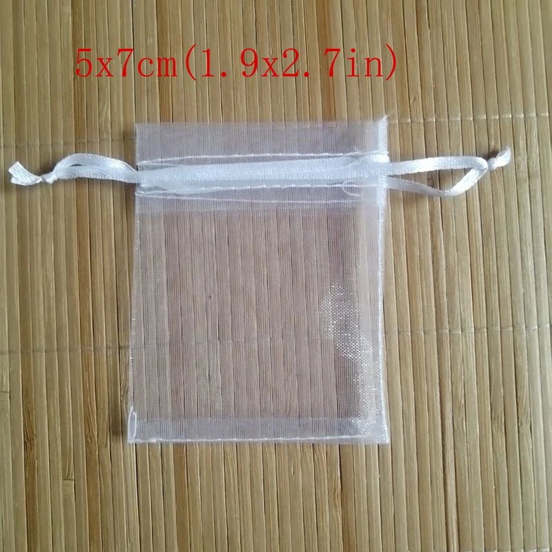 100 Pcs Organza Bags for Jewelry Christmas Wedding Gifts