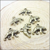 100 Vintage Charms Bear Pendant Antique Bronze for Jewelry Making