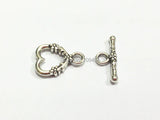 100 Vintage Silver Heart Alloy Toggle Hook Clasps Chunky Necklace Making