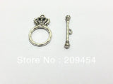 Vintage Silvery Tone Crown Toggle Hook Clasps Jewelry Findings