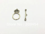Vintage Silvery Tone Crown Toggle Hook Clasps Jewelry Findings