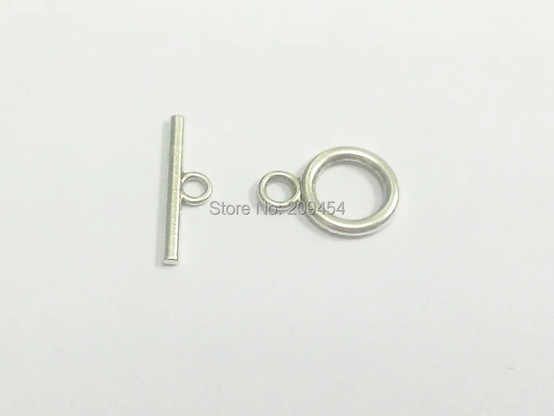100pcs Vintage Silvery Alloy Toggle Hook Clasps 13x15mm
